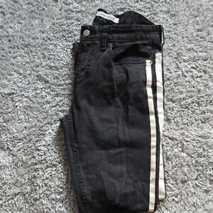 PacSun Black Denim with Cream Stripe